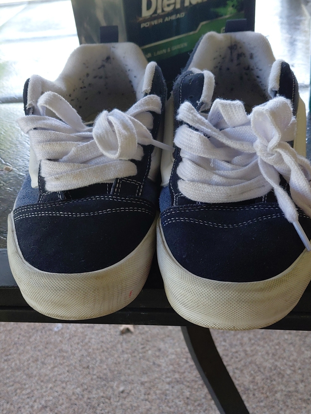 Men 11.5 Vans Navy and White Low-Top Sneakers